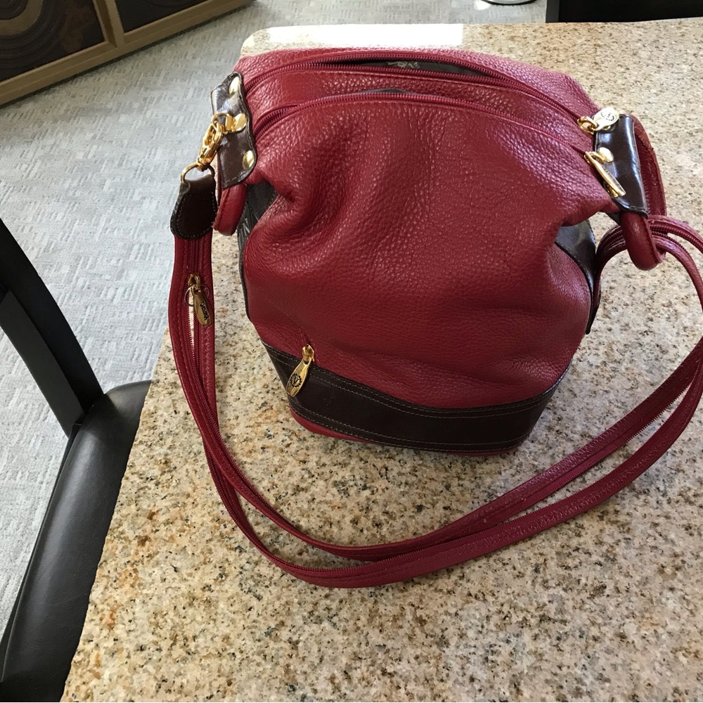 Valentina Red Leather Backpack
